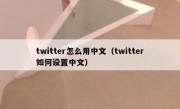 twitter怎么用中文（twitter如何设置中文）