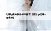 代理ip国外软件梯子推荐（国外ip代理app安卓）
