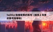 twitter有哪些黄的账号（推特上发黄的账号有哪些）