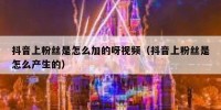 抖音上粉丝是怎么加的呀视频（抖音上粉丝是怎么产生的）