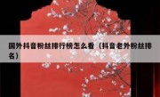 国外抖音粉丝排行榜怎么看（抖音老外粉丝排名）