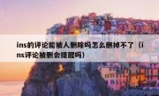 ins的评论能被人删除吗怎么删掉不了（ins评论被删会提醒吗）