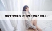 对接支付宝接口（对接支付宝接口是什么）