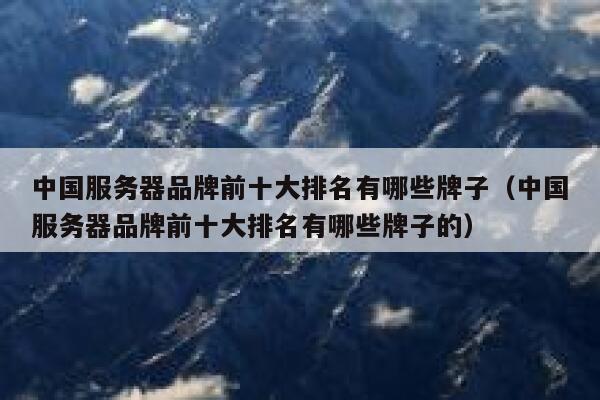 中国服务器品牌前十大排名有哪些牌子(中国服务器品牌前十大排名有哪些牌子的) 第1张 中国服务器品牌前十大排名有哪些牌子(中国服务器品牌前十大排名有哪些牌子的) 第1张
