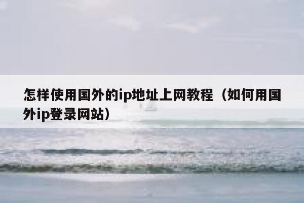 怎样使用国外的ip地址上网教程（如何用国外ip登录网站） 第1张