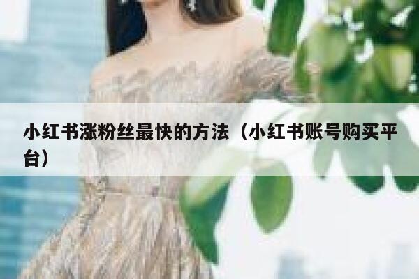 小红书涨粉丝最快的方法（小红书账号购买平台） 第1张