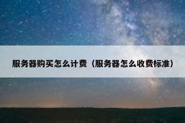 服务器购买怎么计费（服务器怎么收费标准） 第1张
