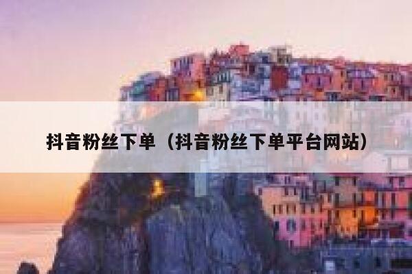 抖音粉丝下单（抖音粉丝下单平台网站） 第1张