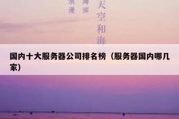 国内十大服务器公司排名榜（服务器国内哪几家） 第1张