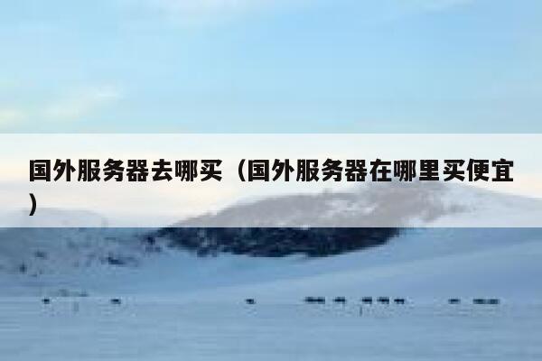 国外服务器去哪买（国外服务器在哪里买便宜） 第1张