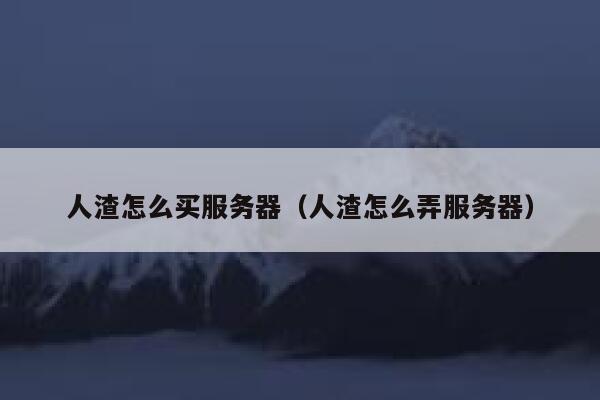 人渣怎么买服务器（人渣怎么弄服务器） 第1张