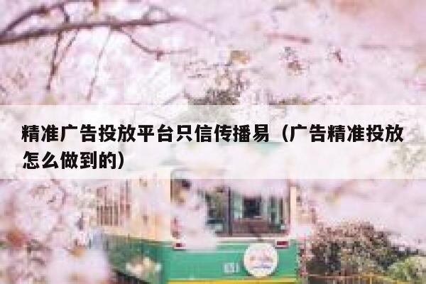 精准广告投放平台只信传播易（广告精准投放怎么做到的） 第1张