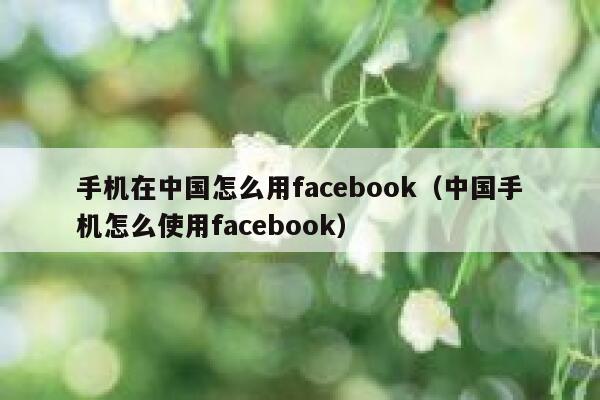 手机在中国怎么用facebook（中国手机怎么使用facebook） 第1张