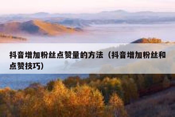 抖音增加粉丝点赞量的方法（抖音增加粉丝和点赞技巧） 第1张