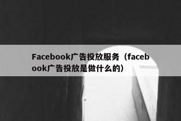 Facebook广告投放服务（facebook广告投放是做什么的） 第1张