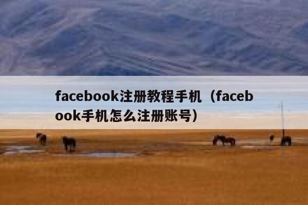 facebook注册教程手机（facebook手机怎么注册账号） 第1张