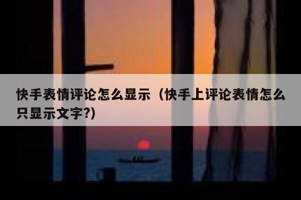 快手表情评论怎么显示（快手上评论表情怎么只显示文字?） 第1张