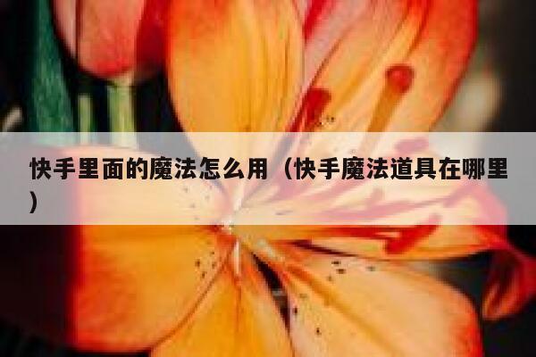 快手里面的魔法怎么用（快手魔法道具在哪里） 第1张