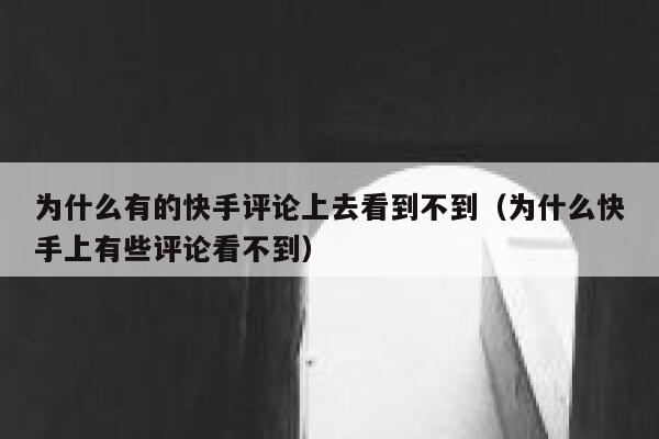 为什么有的快手评论上去看到不到（为什么快手上有些评论看不到） 第1张