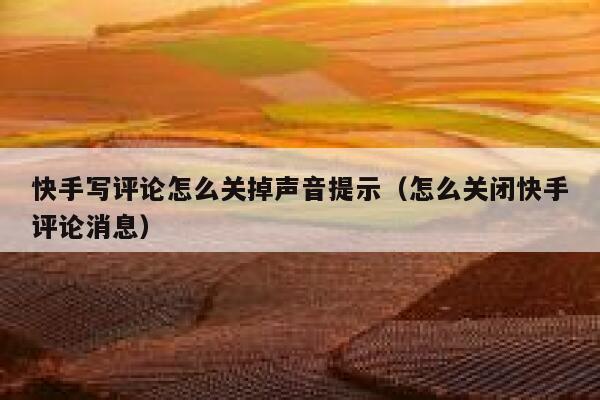 快手写评论怎么关掉声音提示（怎么关闭快手评论消息） 第1张