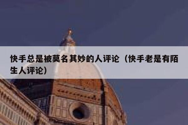 快手总是被莫名其妙的人评论（快手老是有陌生人评论） 第1张