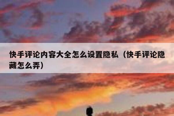 快手评论内容大全怎么设置隐私（快手评论隐藏怎么弄） 第1张