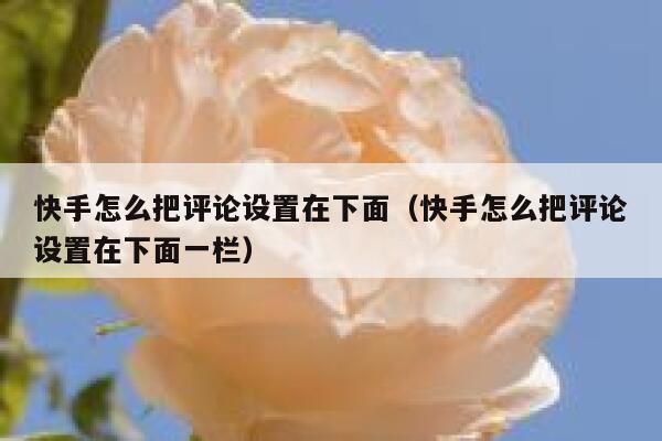 快手怎么把评论设置在下面（快手怎么把评论设置在下面一栏） 第1张
