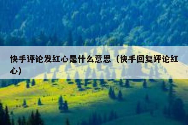 快手评论发红心是什么意思（快手回复评论红心） 第1张