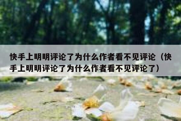 快手上明明评论了为什么作者看不见评论（快手上明明评论了为什么作者看不见评论了） 第1张