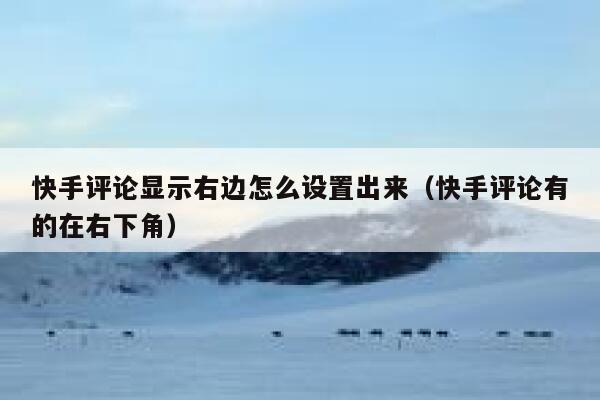 快手评论显示右边怎么设置出来（快手评论有的在右下角） 第1张