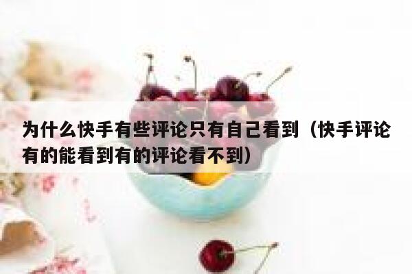 为什么快手有些评论只有自己看到（快手评论有的能看到有的评论看不到） 第1张