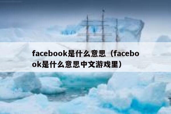 facebook是什么意思（facebook是什么意思中文游戏里） 第1张