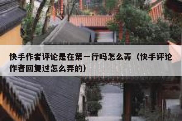 快手作者评论是在第一行吗怎么弄（快手评论作者回复过怎么弄的） 第1张