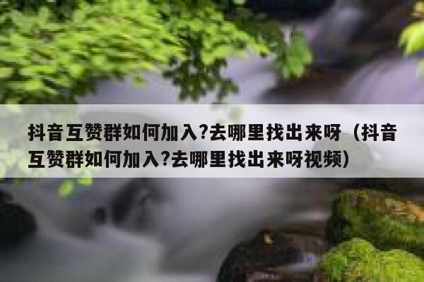抖音互赞群如何加入?去哪里找出来呀（抖音互赞群如何加入?去哪里找出来呀视频） 第1张