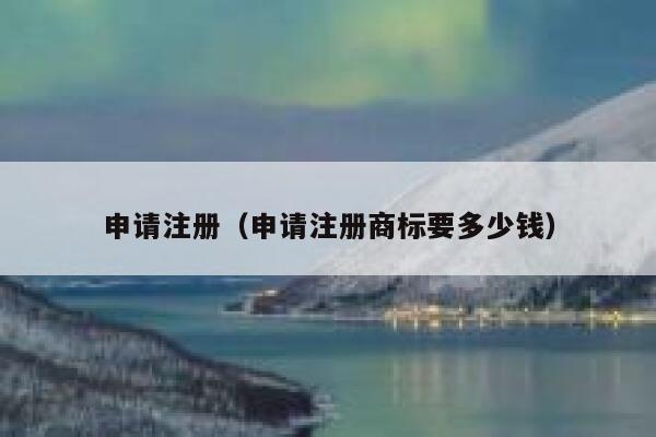 申请注册（申请注册商标要多少钱） 第1张