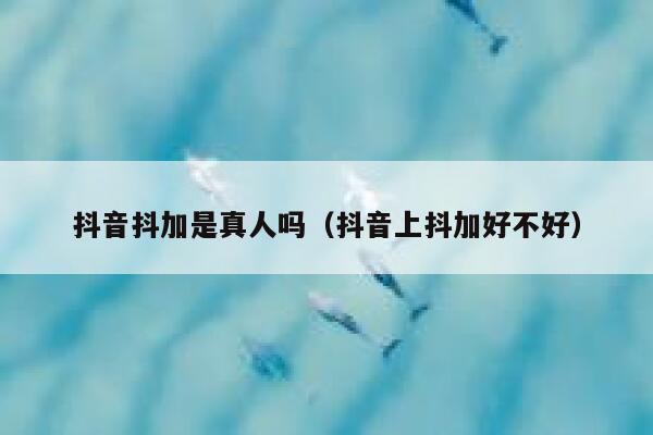 抖音抖加是真人吗（抖音上抖加好不好） 第1张