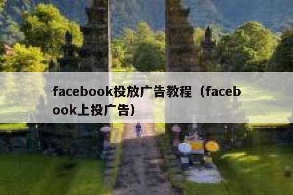 facebook投放广告教程（facebook上投广告） 第1张