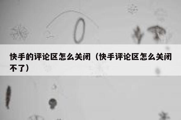 快手的评论区怎么关闭（快手评论区怎么关闭不了） 第1张