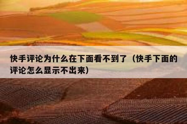 快手评论为什么在下面看不到了（快手下面的评论怎么显示不出来） 第1张