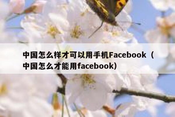 中国怎么样才可以用手机Facebook（中国怎么才能用facebook） 第1张