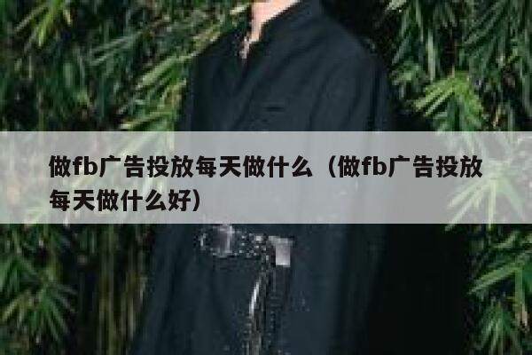 做fb广告投放每天做什么（做fb广告投放每天做什么好） 第1张