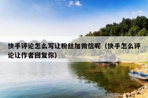 快手评论怎么写让粉丝加微信呢（快手怎么评论让作者回复你） 第1张