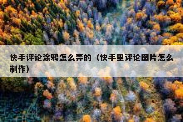 快手评论涂鸦怎么弄的（快手里评论图片怎么制作） 第1张
