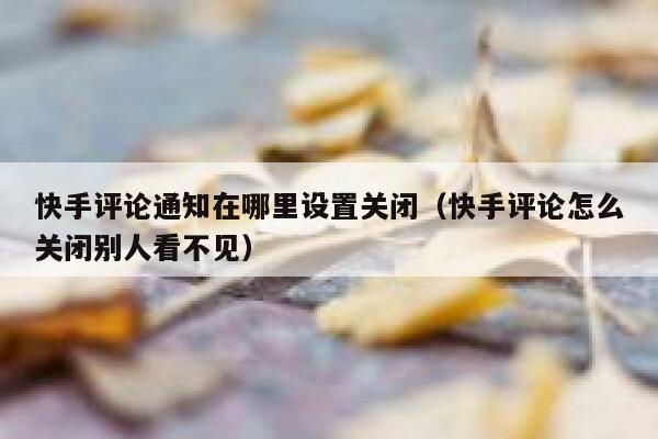 快手评论通知在哪里设置关闭（快手评论怎么关闭别人看不见） 第1张