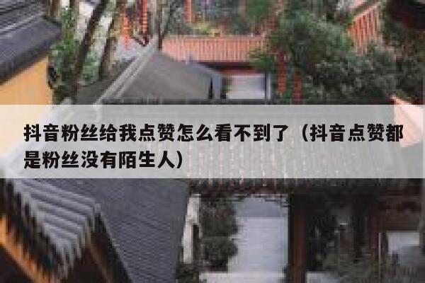 抖音粉丝给我点赞怎么看不到了（抖音点赞都是粉丝没有陌生人） 第1张