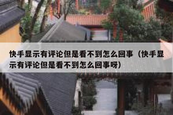 快手显示有评论但是看不到怎么回事（快手显示有评论但是看不到怎么回事呀） 第1张