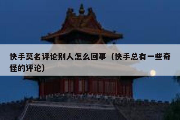 快手莫名评论别人怎么回事（快手总有一些奇怪的评论） 第1张