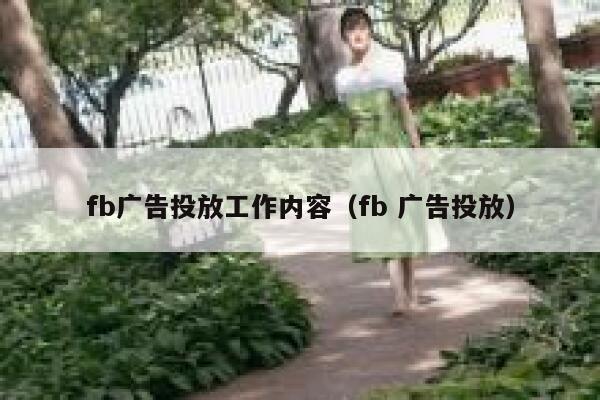 fb广告投放工作内容（fb 广告投放） 第1张