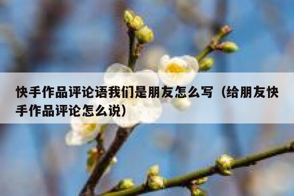 快手作品评论语我们是朋友怎么写（给朋友快手作品评论怎么说） 第1张