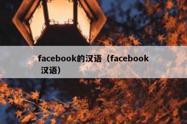 facebook的汉语（facebook 汉语） 第1张